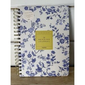 PAPIER READING JOURNAL TOILE BLUE B5 HARDCOVER SPIRAL BOUND 24 BOOK